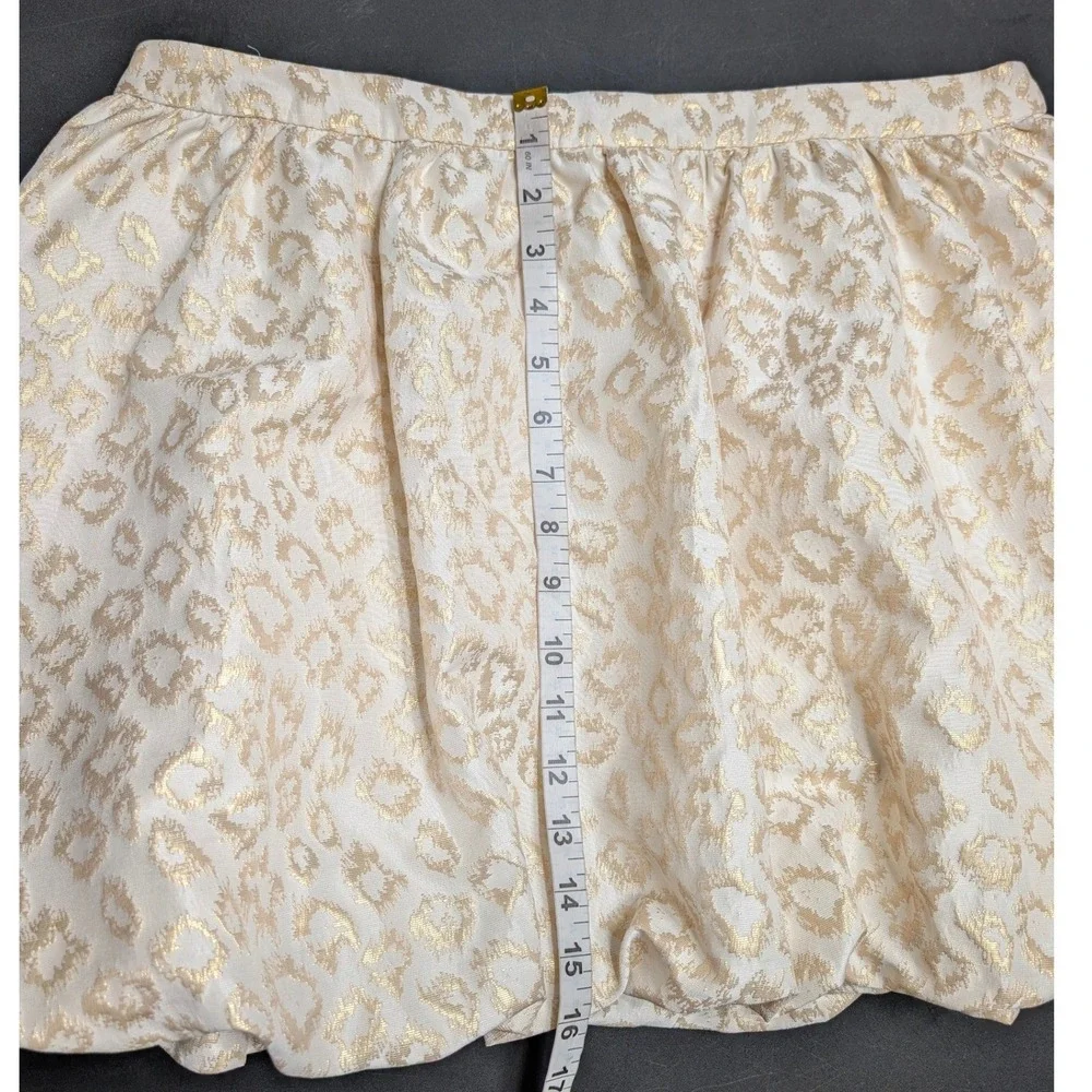 Lilly Pulitzer Leah Animal Dazzle Gold Leopard Print Jacquar Bubble Skirt NWT 14